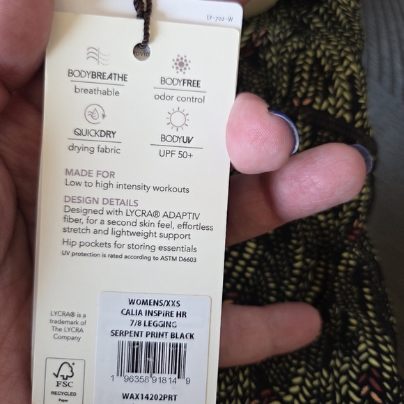 CALIA Women’s Inspire High-Rise 7/8 Leggings Serpent Print Size XXS New - Picture 6 of 13